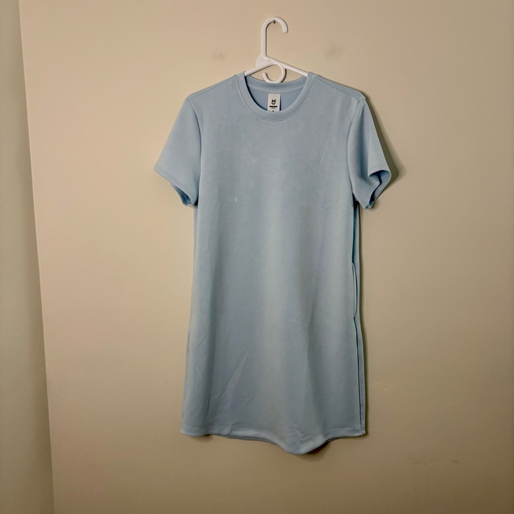 Members Mark Sky Blue Midi Dress Womens Medium Tshirt Dress Soft vacation
